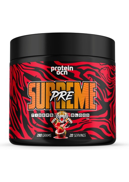 Proteinocean Supreme Pre-Workout 280g Tigers Blood - Energy, Focus, Performance Boost