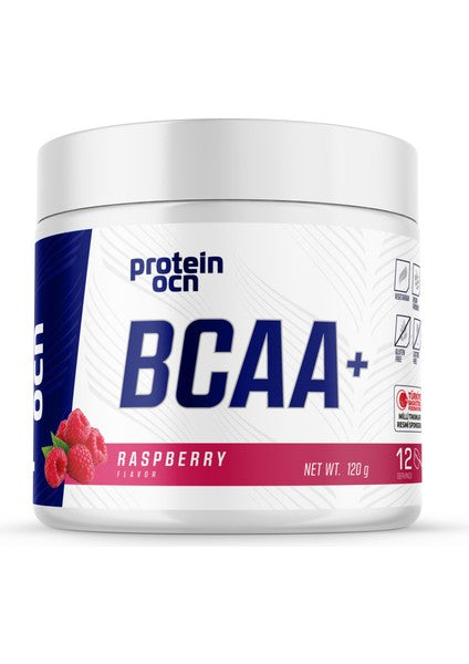 Proteinocean BCAA+ Raspberry Powder 120g - 12 Servings for Muscle Recovery