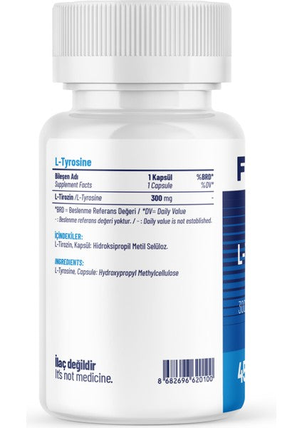 Flava L-Tyrosine 90 Capsules (2x45 Pack) for Focus, Mood, Energy