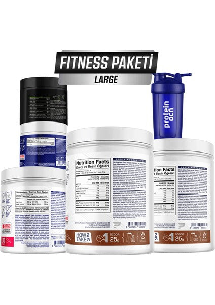 Proteinocean Large Fitness Pack: 2x 400g Chocolate Whey, BCAA, Creatine, Shaker