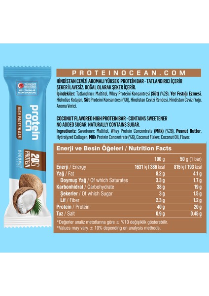 Proteinocean Mixed Box High Protein Bars - 50g x 4, Low Sugar Whey