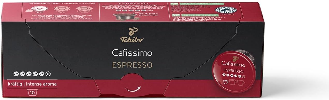 Tchibo Espresso Intense Aroma Coffee Capsules, 10-Pack - Robust Flavor