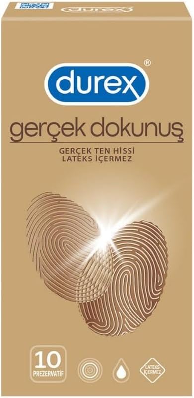 Durex Real Feel 10-Pack Non-Latex Condoms for Enhanced Natural Sensation