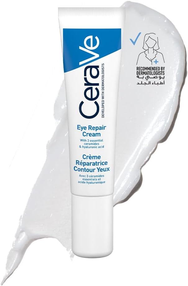 CeraVe Eye Repair Cream: Hyaluronic Acid, Ceramides for Dark Circles & Puffiness, 14ml
