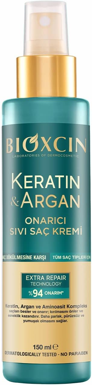 Bioxcin Keratin Argan Liquid Repair Hair Cream 150ml for Damaged Hair