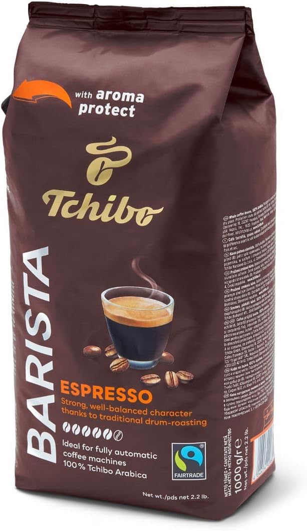 Tchibo Barista Espresso Whole Bean Coffee 1kg - Sustainable Arabica, Drum Roasted
