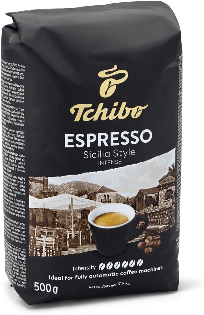 Tchibo Espresso Sicilia Style Whole Bean Coffee 500g - Dark Roast, Full-Bodied