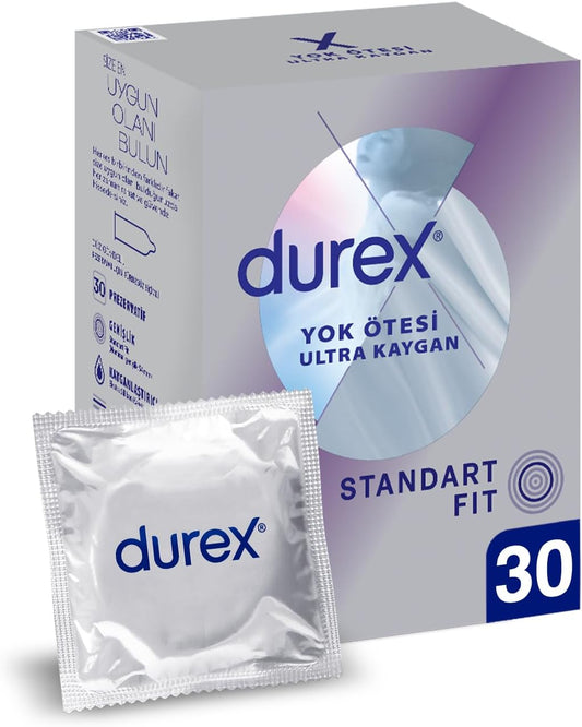 Durex Ultra Thin Lubricated Condoms for Enhanced Sensitivity & Pleasure, 30-Count