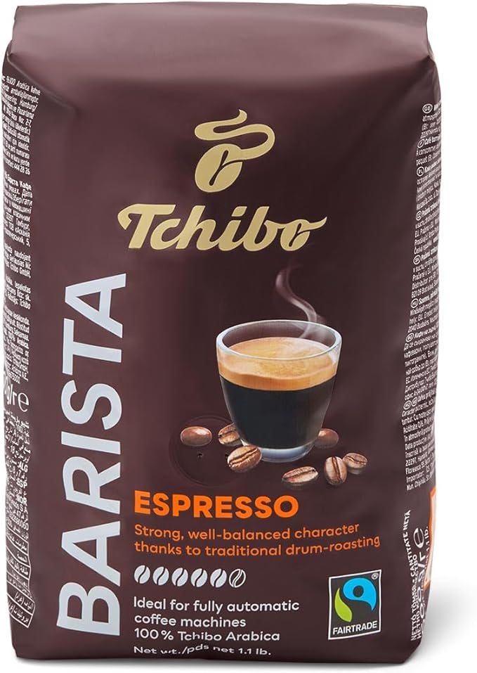 Tchibo Barista Espresso Whole Bean Coffee 500g Dark Roast Rich Flavor
