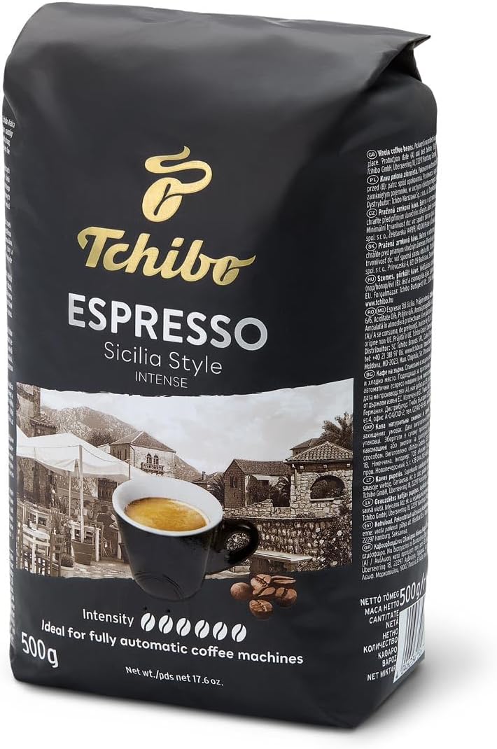 Tchibo Espresso Sicilia Style Whole Bean Coffee 500g - Dark Roast, Full-Bodied