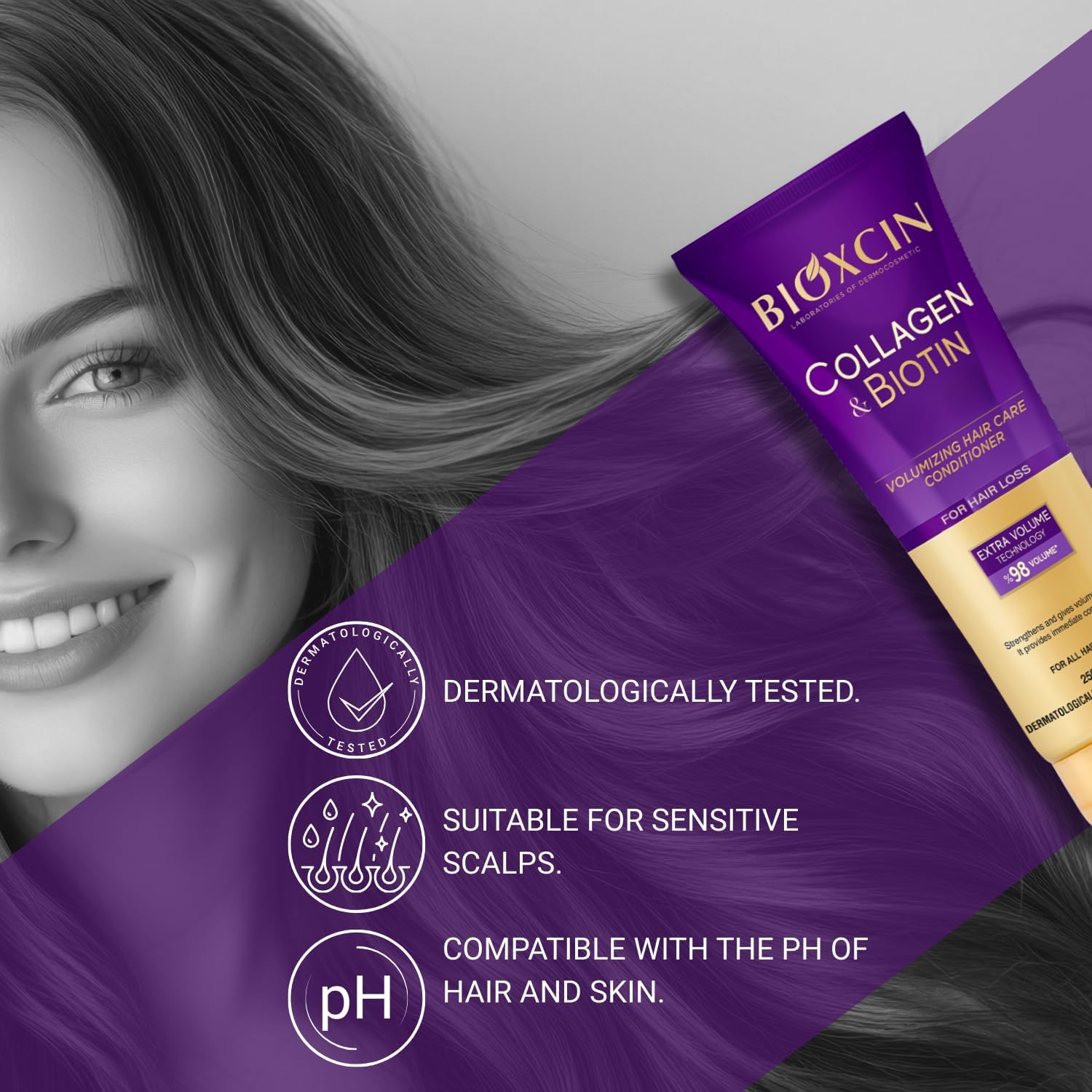 Bioxcin Collagen Biotin Volumizing Conditioner for Thin, Sparse Hair 250ml