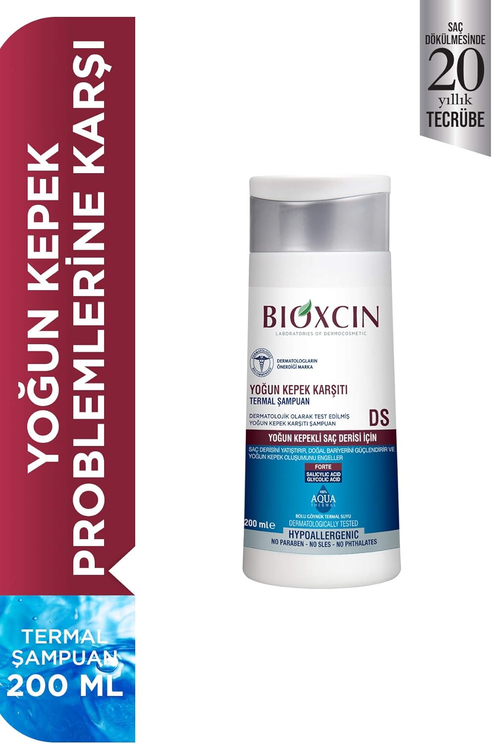 Bioxcin Aqua-Thermal Intensive Anti-Dandruff Shampoo with Probiotics & Thermal Water, 200ml