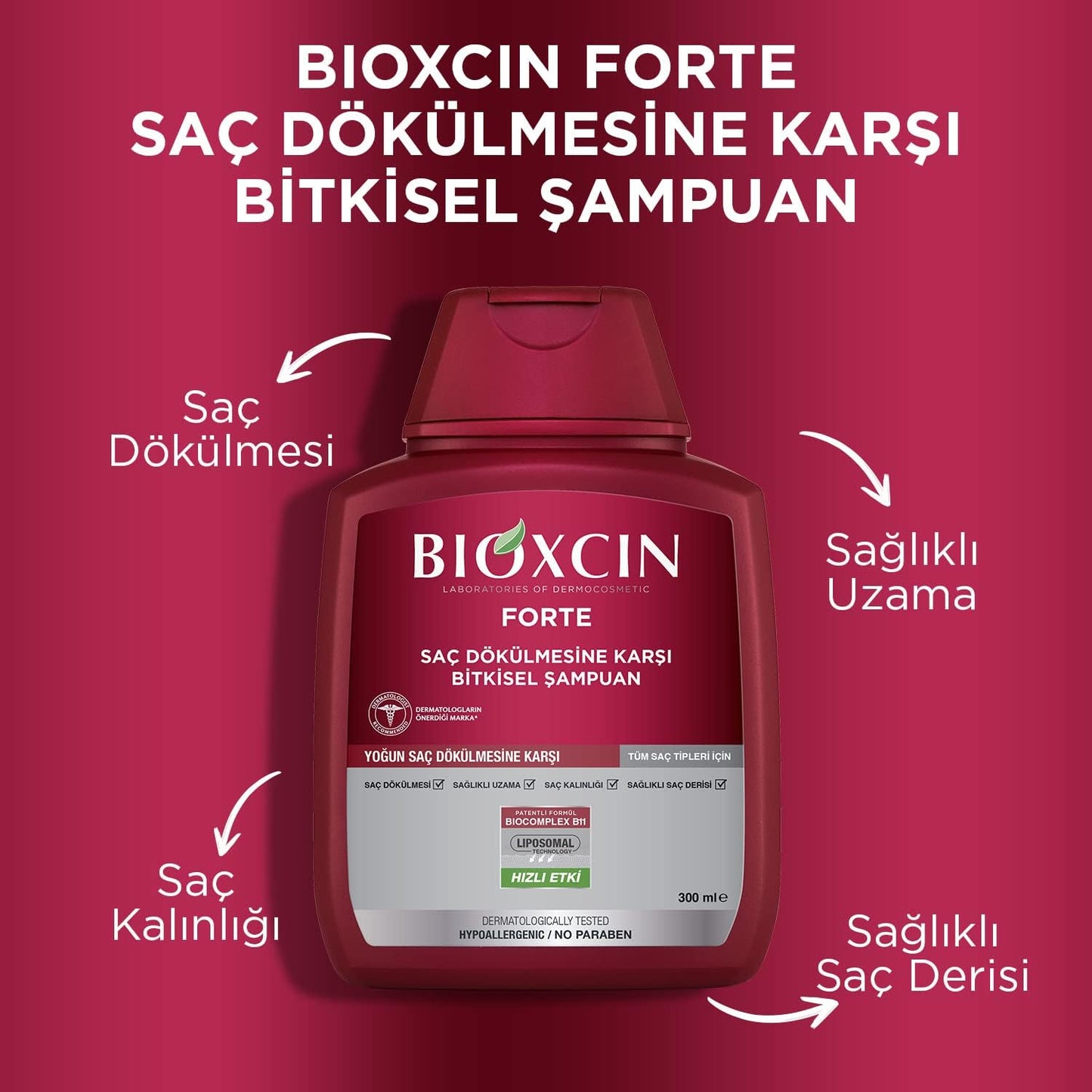 Bioxcin Forte Anti-Hair Loss Herbal Shampoo 900ml for Stronger Healthier Hair
