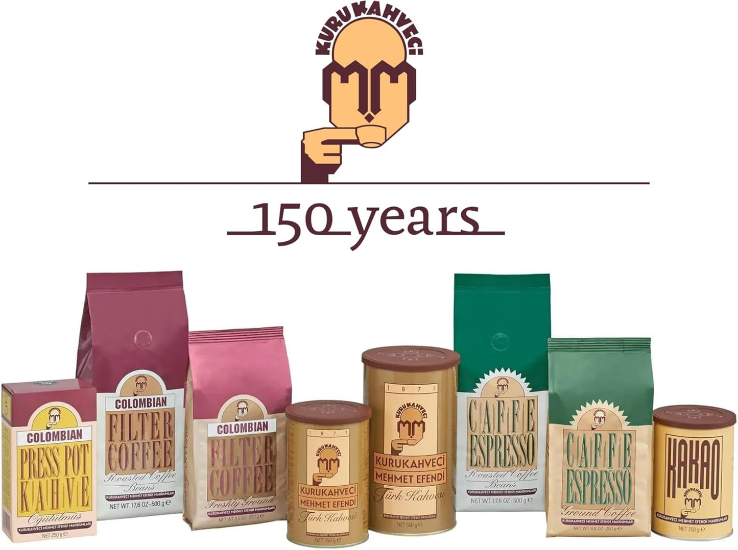 Kurukahveci Mehmet Efendi Colombian Filter Coffee 250g - Rich 100% Arabica Ground Beans