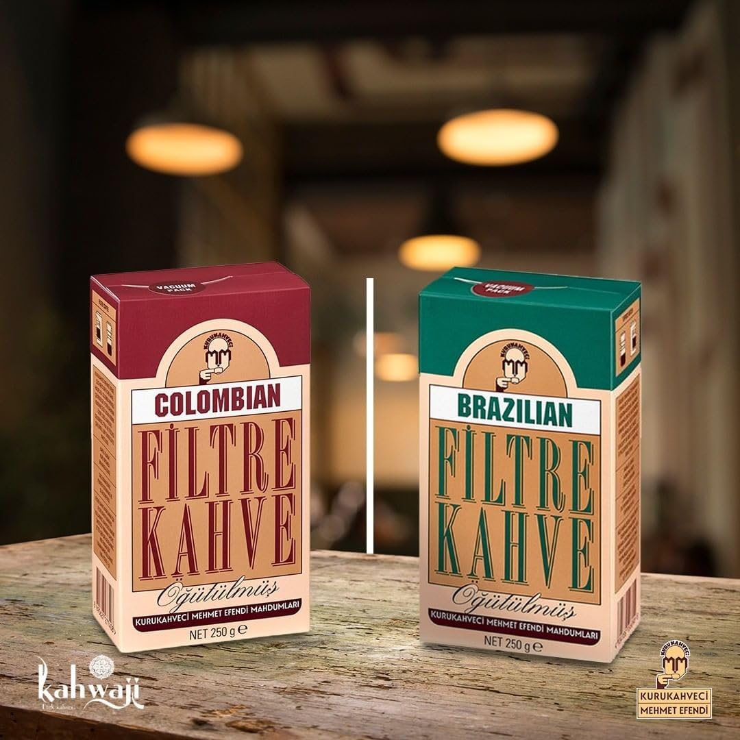 Kurukahveci Mehmet Efendi Colombian Filter Coffee 250g - Rich 100% Arabica Ground Beans