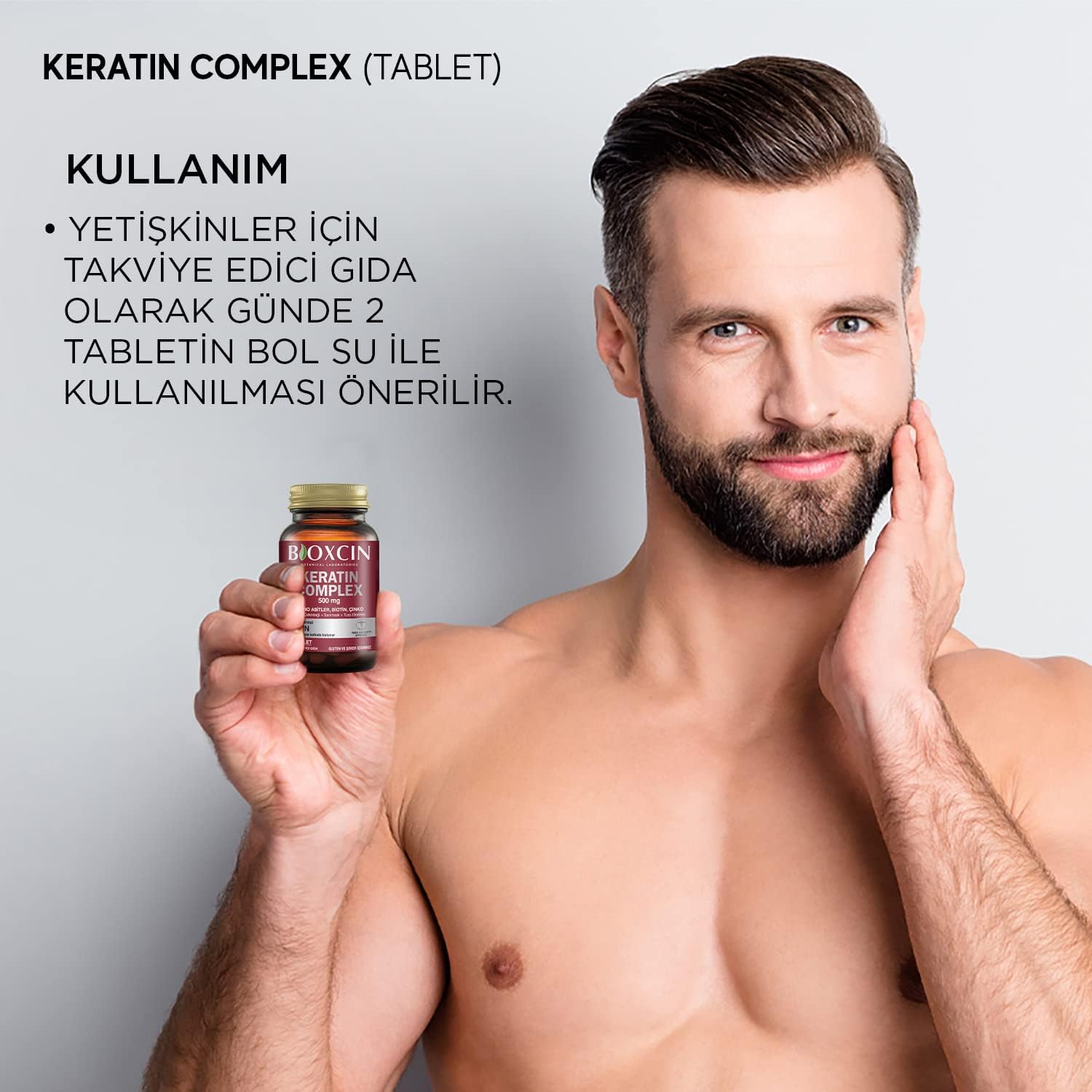 Bioxcin Forte Keratin Complex 500mg Hair Growth Supplement 60 Tablets Biotin Zinc