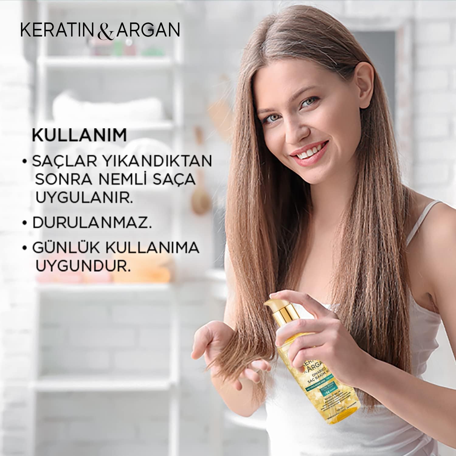 Bioxcin Keratin Argan Repair Hair Oil 150ml for Damaged, Dull Hair