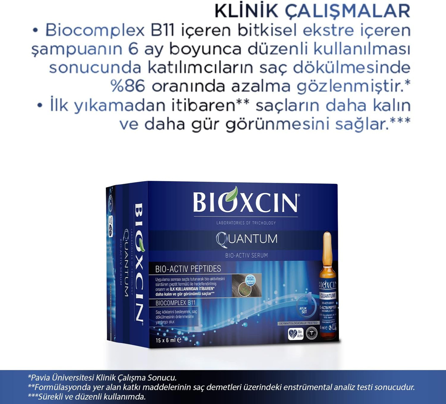 Bioxcin Quantum Bio-Activ Hair Thickening Serum Ampoules, 15x6ml 1-Month Supply