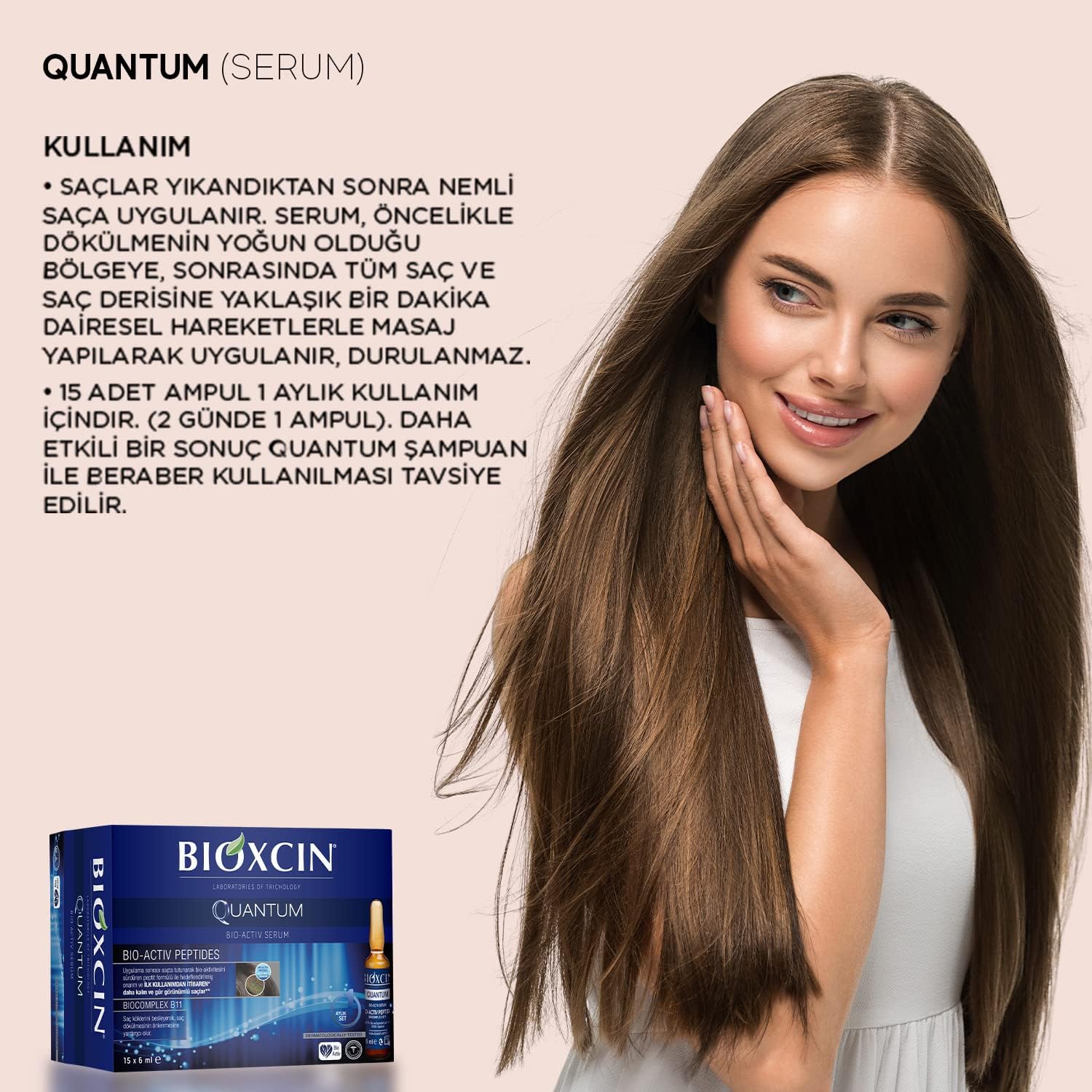 Bioxcin Quantum Bio-Activ Hair Thickening Serum Ampoules, 15x6ml 1-Month Supply