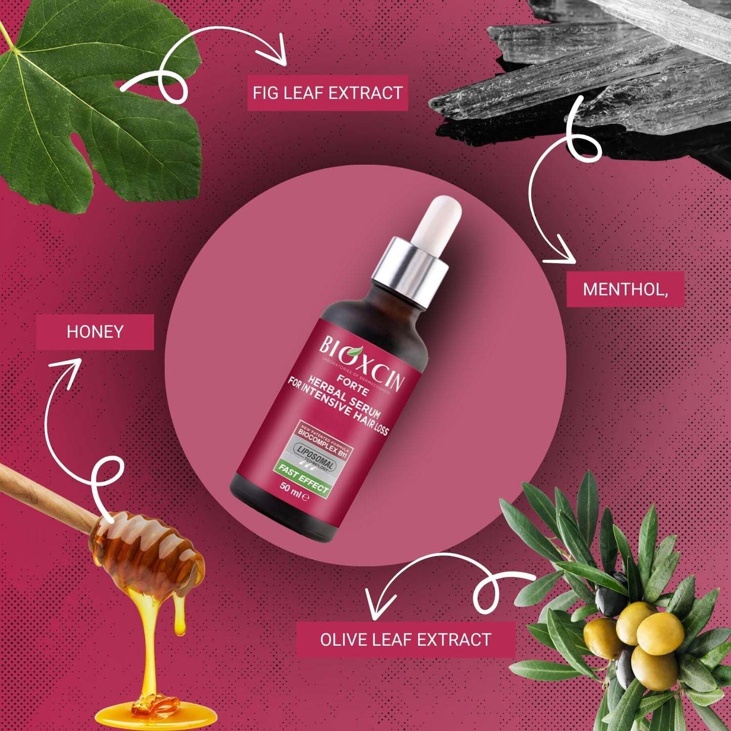 Bioxcin Forte Anti-Hair Loss Serum 3x50ml - Herbal Scalp Strengthening Treatment