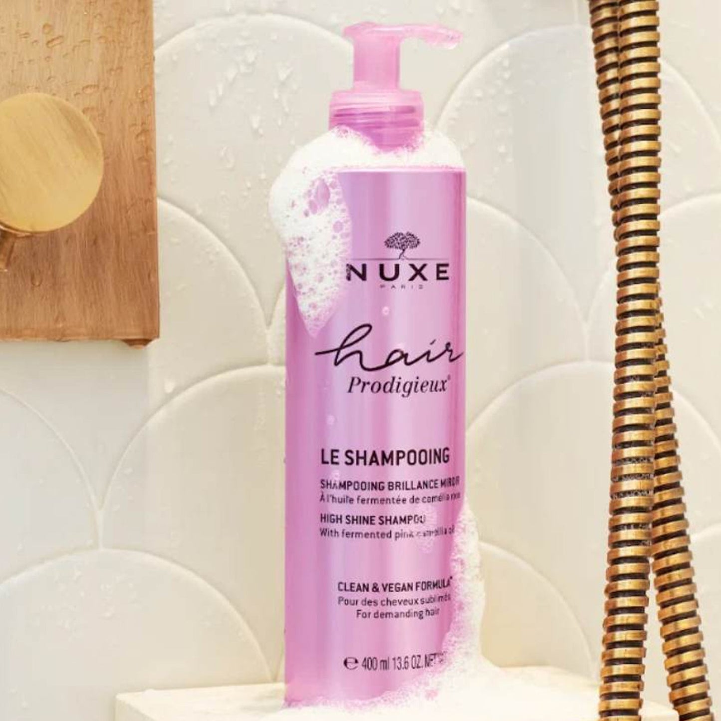 Nuxe Hair Prodigieux High Shine Sulfate-Free Shampoo 400ml for Radiant, Silky Hair