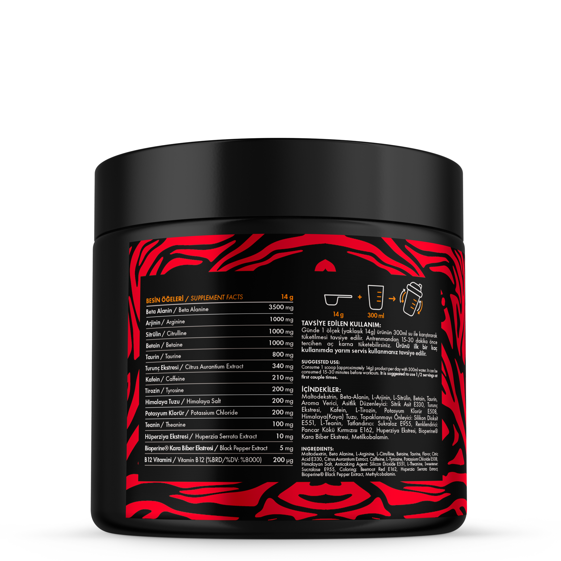 Proteinocean Supreme Pre-Workout 280g Tigers Blood - Energy, Focus, Performance Boost