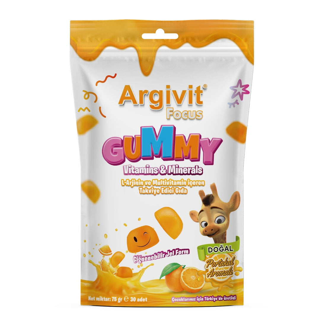 Argivit Focus Gummy: Kids' L-Arginine Multivitamin for Brain, Immunity, Growth