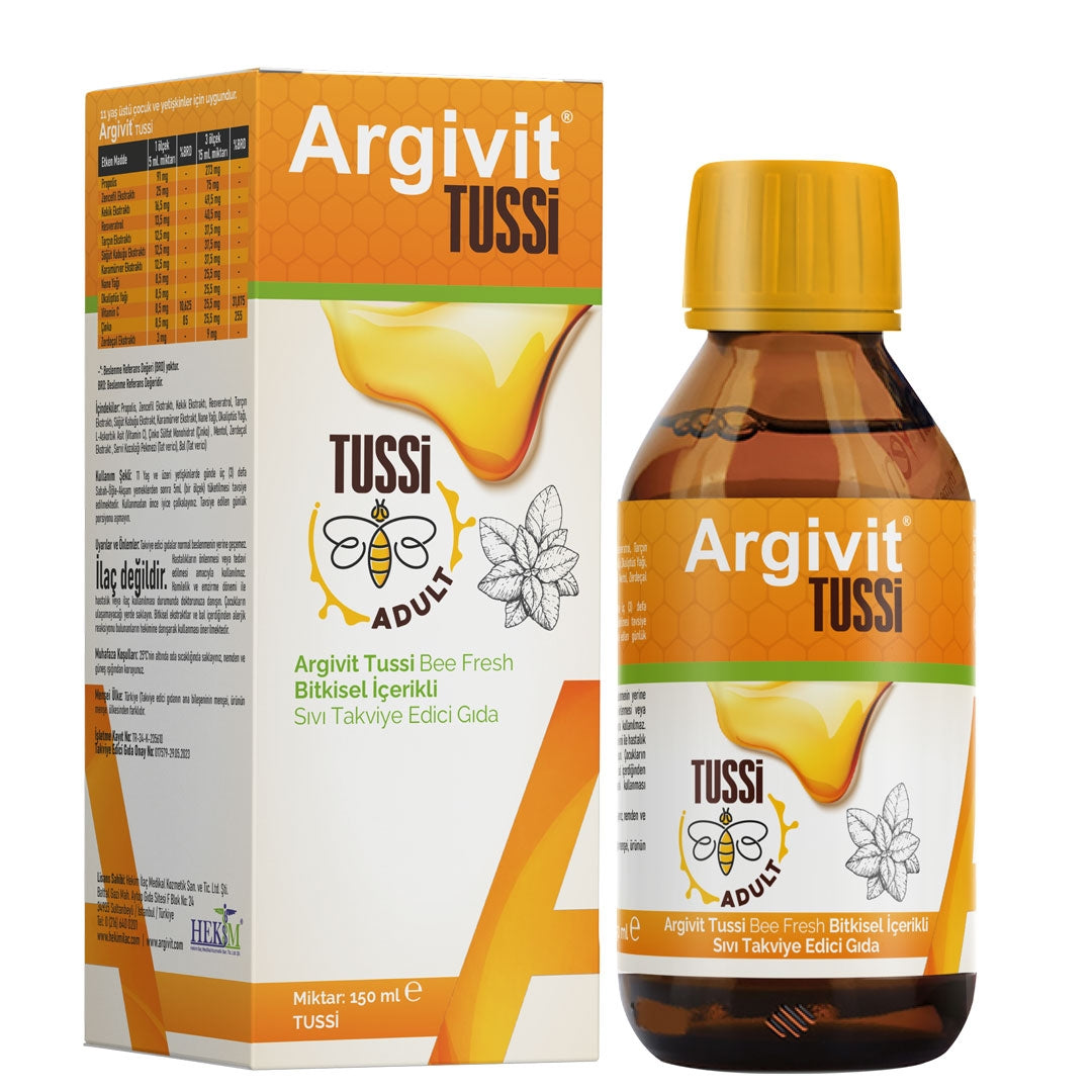 Argivit Tussi Adult Herbal Immune Support Liquid Supplement with Propolis & Zinc