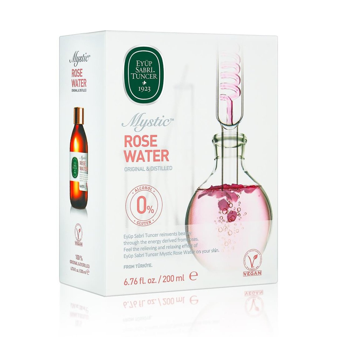 Eyüp Sabri Tuncer Mistik 200ml Natural Isparta Rose Water Glass Bottle Toner