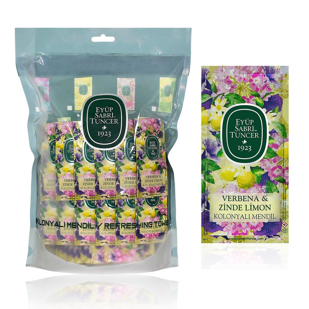 Eyüp Sabri Tuncer Verbena Refreshing Lemon Cologne Wipes, 150-Count Small Pack