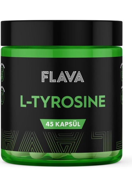 Flava L-Tyrosine 300mg Amino Acid Supplement, 45 Capsules for Focus & Mood