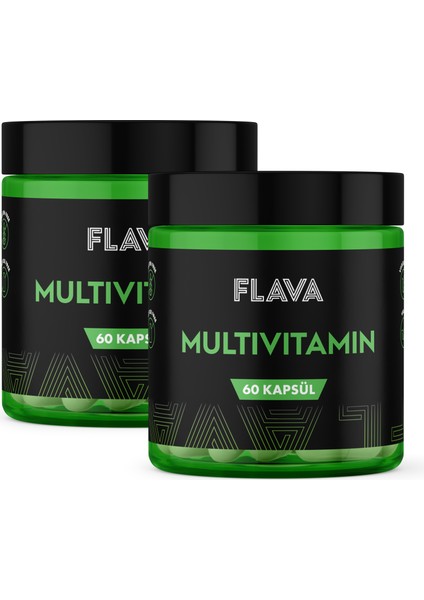 Flava Daily Multivitamin 60 Capsules 2-Pack: Essential Vitamins & Minerals for Energy