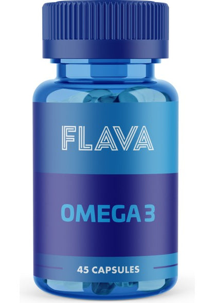 Flava Omega 3 High Potency Fish Oil Supplement, 600mg EPA+DHA, 45 Softgel Capsules