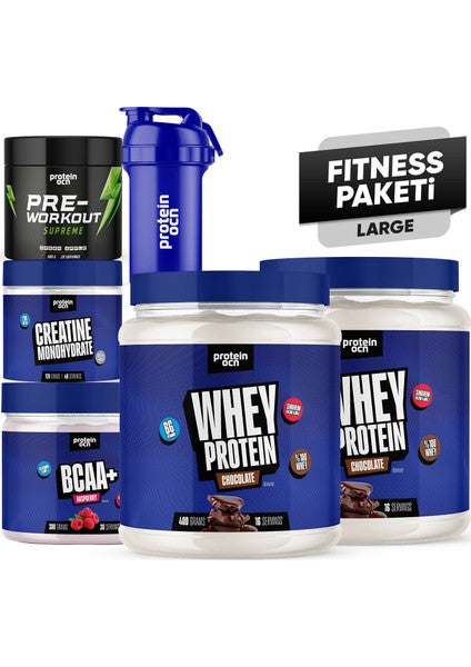 Proteinocean Large Fitness Pack: 2x 400g Chocolate Whey, BCAA, Creatine, Shaker