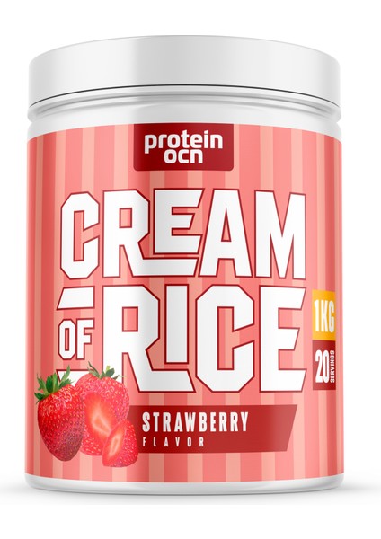Proteinocean Strawberry Cream of Rice: 1kg High-Carb Pre/Post-Workout Fuel (20 Servings)