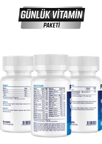 Flava Daily Vitamin Pack: 165 Capsules with D3, Multivitamin, High EPA DHA Omega 3