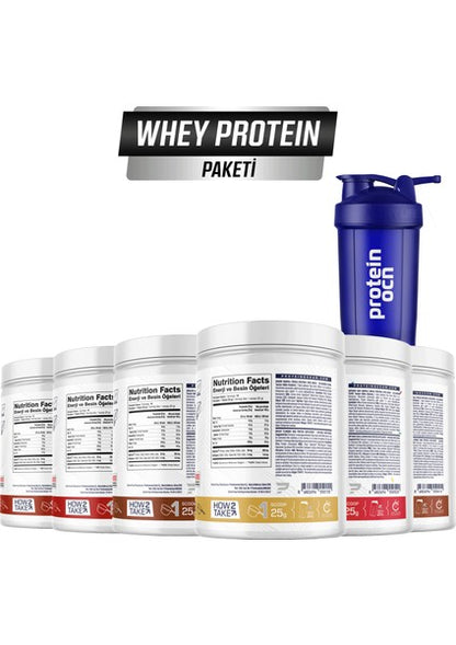 Proteinocean Premium Whey Protein 6-Pack Assorted Flavors + Shaker 2.4kg Muscle Growth