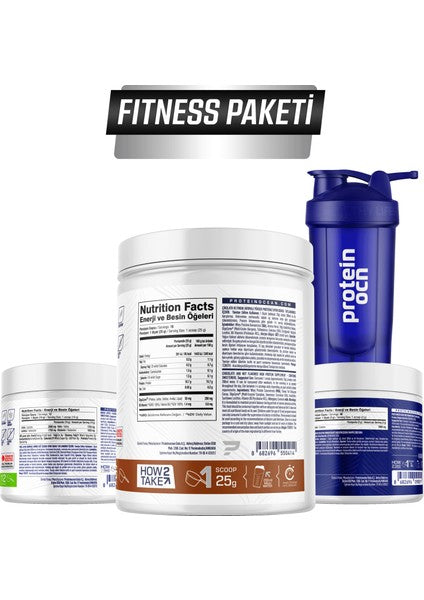 Proteinocean Ultimate Fitness Package: Chocolate Whey, BCAA+, Creatine, Shaker