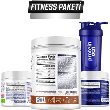 Proteinocean Ultimate Fitness Package: Chocolate Whey, BCAA+, Creatine, Shaker
