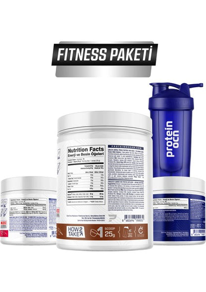 Proteinocean Ultimate Fitness Set: Chocolate Whey, Raspberry BCAA, Creatine, Shaker