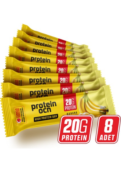 Proteinocean Whey Protein Bar Banana Dream Flavor 50g x 8-Pack Low Sugar