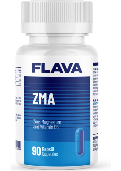 Flava ZMA Magnesium Zinc B6 Vitamin Complex 90 Capsules for Athletes