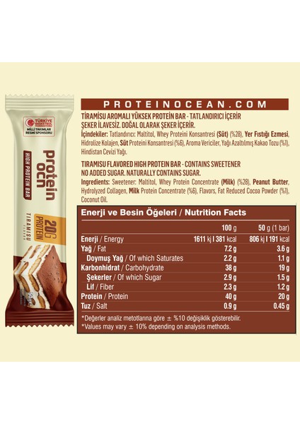 Proteinocean Mixed Box High Protein Bars - 50g x 4, Low Sugar Whey