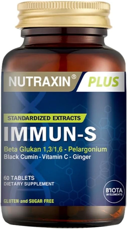 Nutraxin Plus Immun-S: Advanced 1,3-1,6 Beta-Glucan 60 Tablets for Robust Immune Support