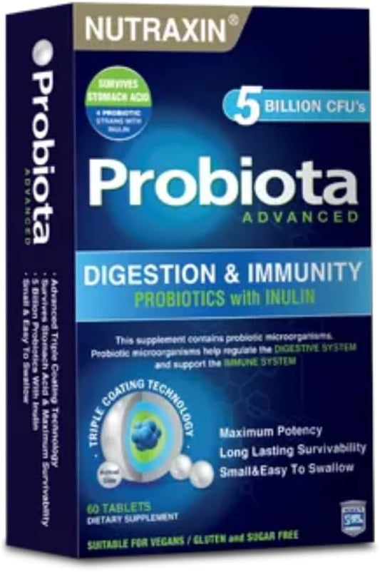 Nutraxin Probiota Advanced 60 Tablets for Digestive & Immune Health Support