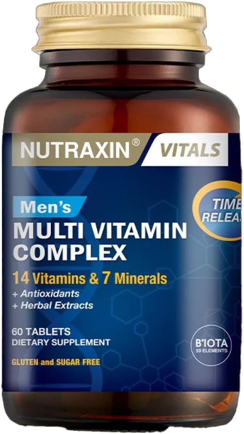 Nutraxin Men's Multi Vitamin Complex 60 Tablets - Daily Essential Nutrient Support