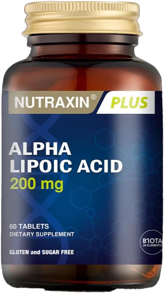 Nutraxin Plus Alpha Lipoic Acid 200mg: Potent Antioxidant, Energy & Metabolism Support 60 Capsules