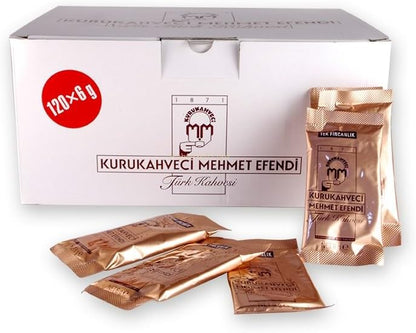 Kurukahveci Mehmet Efendi Premium Fresh Ground Turkish Coffee, 12x120g Foil Packs