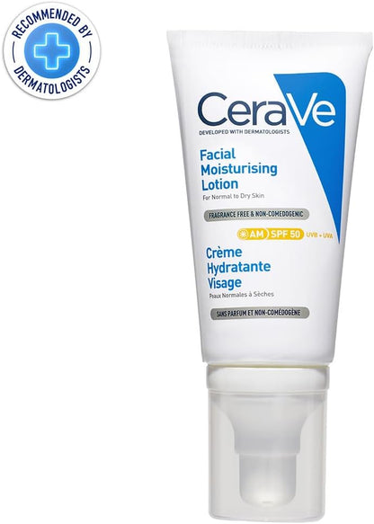 CeraVe AM Facial Moisturizer SPF50: Daily Hydrating Protection for Normal to Dry Skin