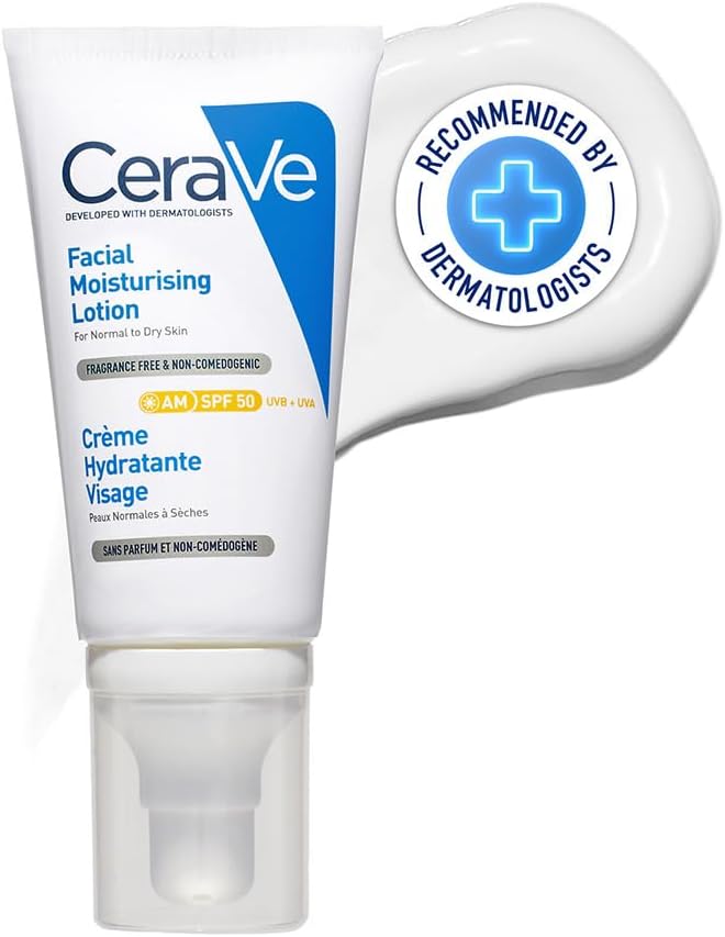 CeraVe AM Facial Moisturizer SPF50: Daily Hydrating Protection for Normal to Dry Skin